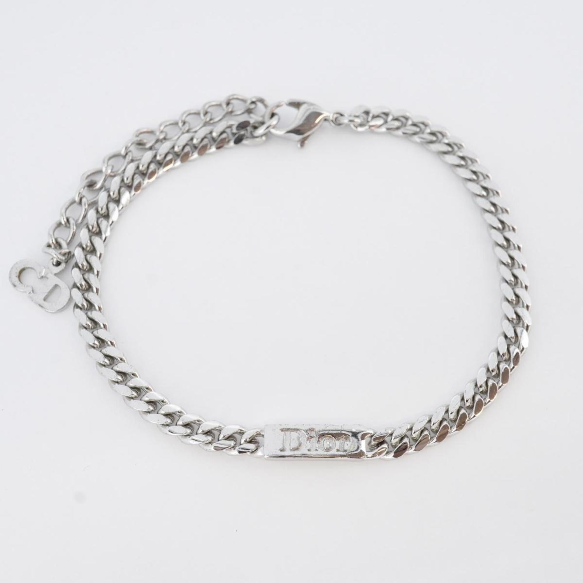 Christian Dior Bracelet Plate Metal Silver Women's