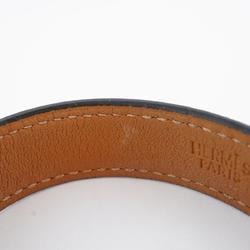 Hermes bracelet API □K stamp metal material leather silver brown men's women's