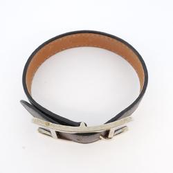 Hermes bracelet API □K stamp metal material leather silver brown men's women's