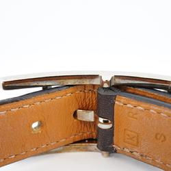 Hermes bracelet API □K stamp metal material leather silver brown men's women's