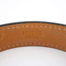 Hermes bracelet API □K stamp metal material leather silver brown men's women's