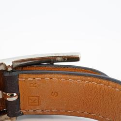 Hermes bracelet API □K stamp metal material leather silver brown men's women's