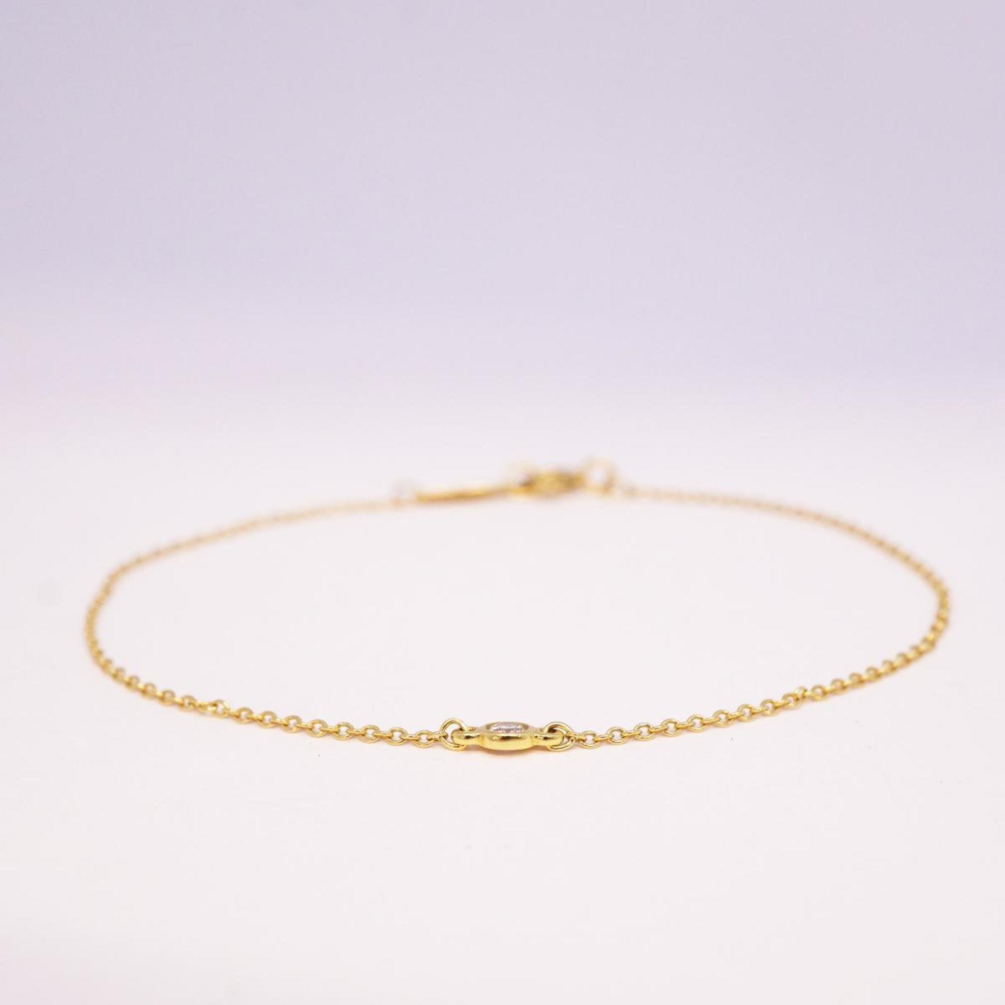 Tiffany Bracelet by the Yard 1PD Diamond K18YG Yellow Gold Women's