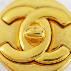 Chanel Earrings Turnlock Circle GP Plated Gold 97A Women's