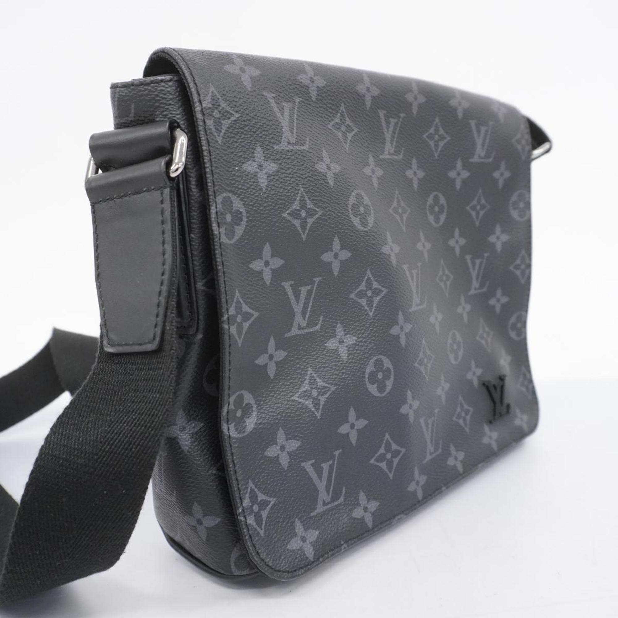 Louis Vuitton Shoulder Bag Monogram Eclipse District PM M45272 Black Men's