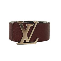 Louis Vuitton Belt Taurillon Santur Initial M9152 Bordeaux Black Men's