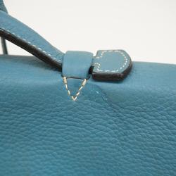 Hermes Bag Sac A Depeche □I Stamp Togo Blue Jean Women's