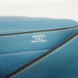 Hermes Bag Sac A Depeche □I Stamp Togo Blue Jean Women's