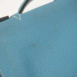 Hermes Bag Sac A Depeche □I Stamp Togo Blue Jean Women's