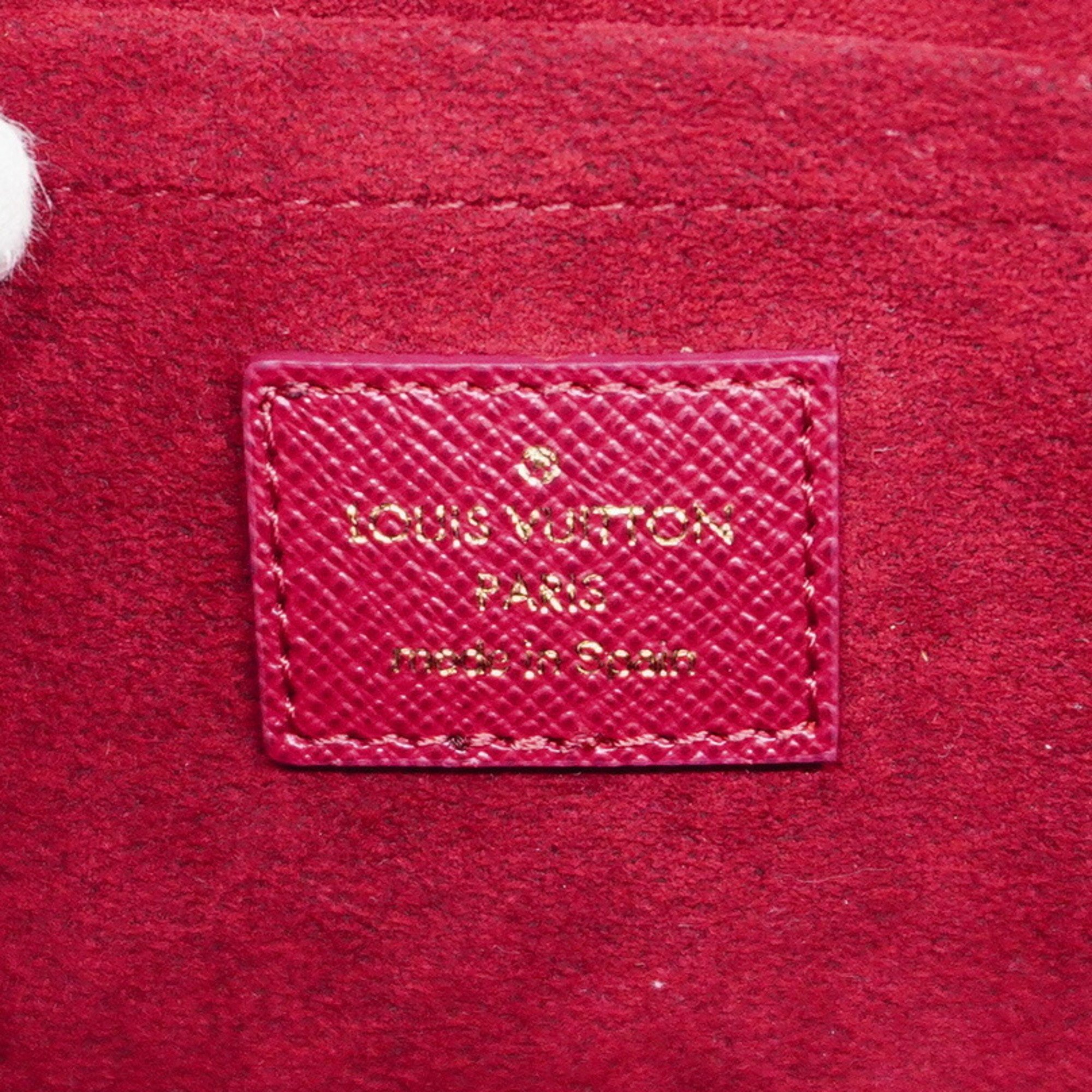 Louis Vuitton Shoulder Wallet Monogram Pochette Felicie M61276 Brown Fuchsia Ladies