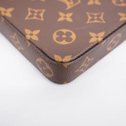 Louis Vuitton Shoulder Wallet Monogram Pochette Felicie M61276 Brown Fuchsia Ladies