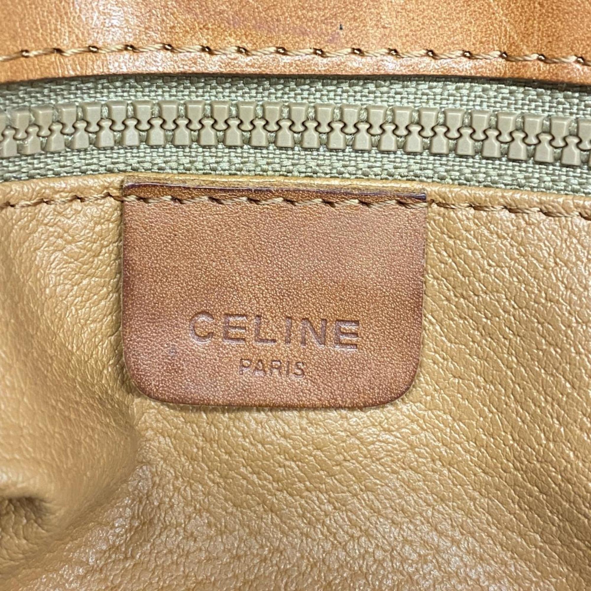 Celine Shoulder Bag Macadam Brown Women's