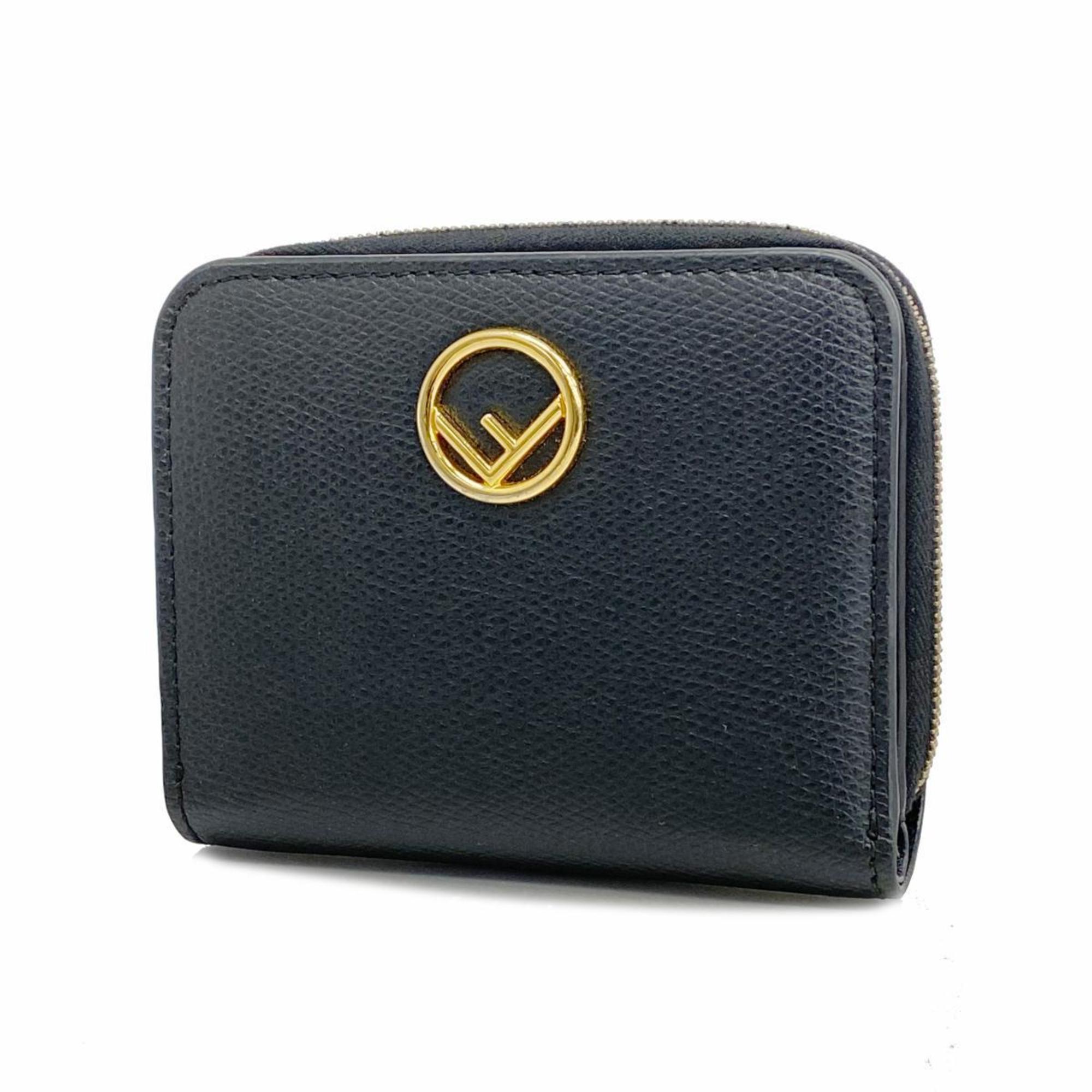 Fendi Wallet Effiz Leather Black Women's