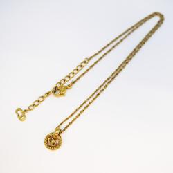 Christian Dior Necklace CD Circle GP Plated Gold Women's