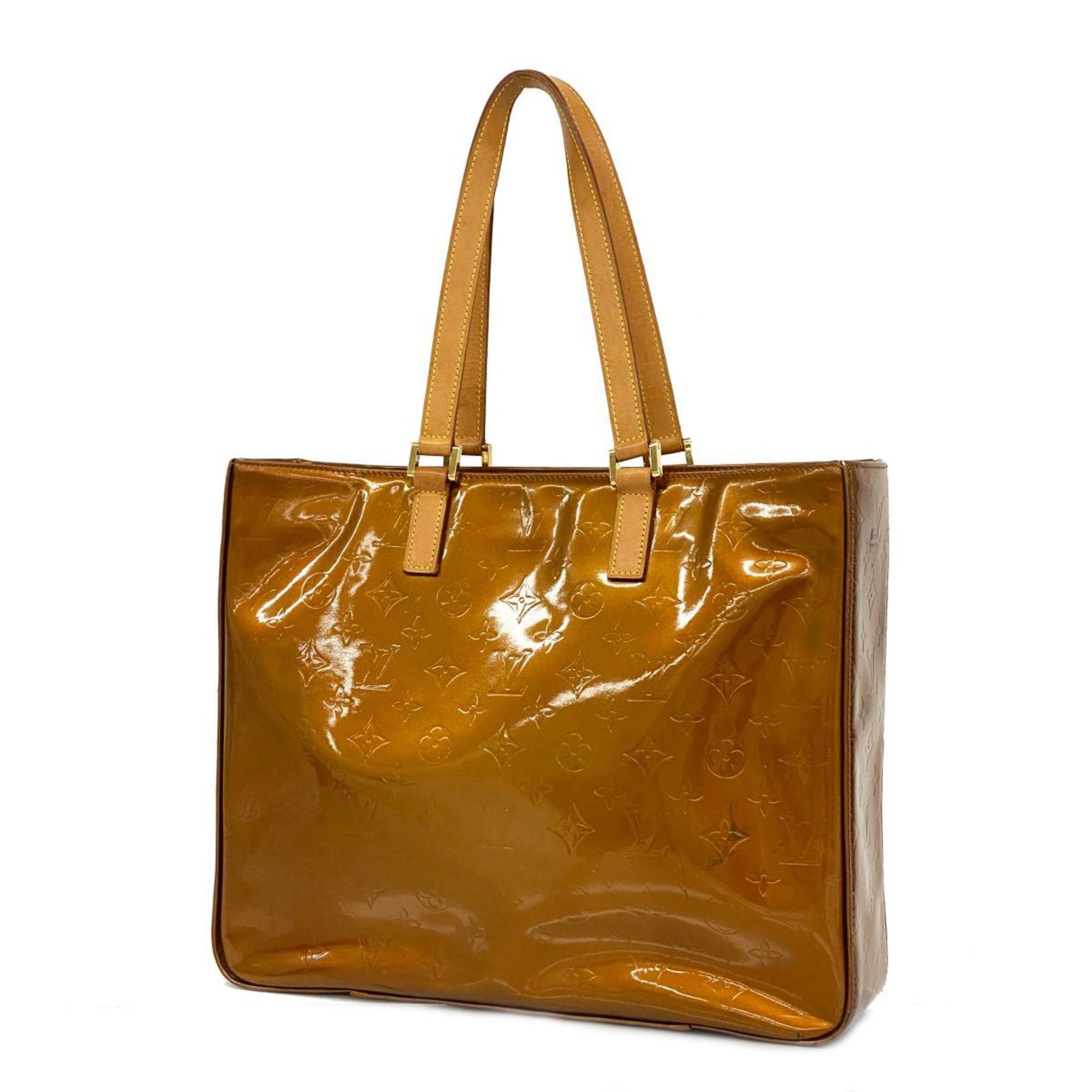 Louis Vuitton Tote Bag Vernis Columbus M91134 Bronze Ladies