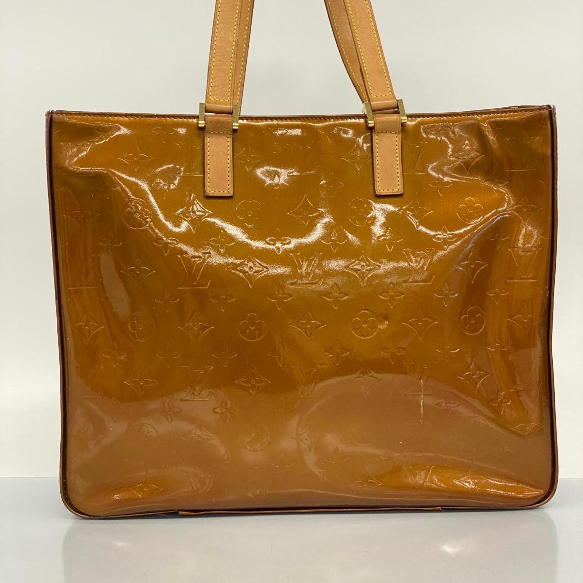 Louis Vuitton Tote Bag Vernis Columbus M91134 Bronze Ladies