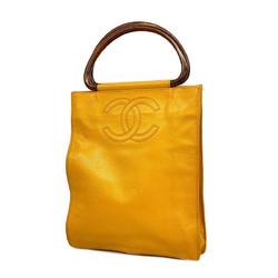 chanel handbag caviar skin orange ladies