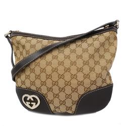 Gucci Shoulder Bag GG Canvas 257072 Brown Champagne Women's