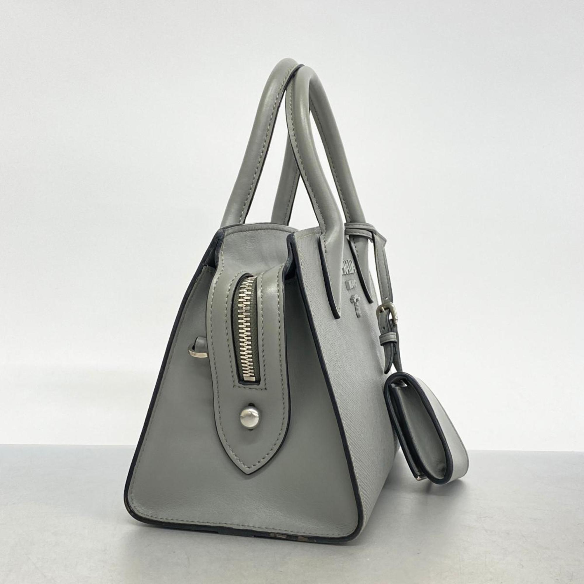 Prada handbag saffiano leather grey ladies