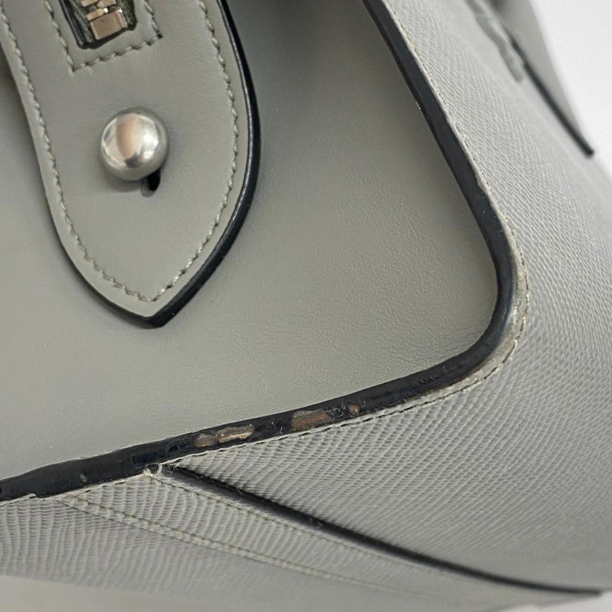 Prada handbag saffiano leather grey ladies