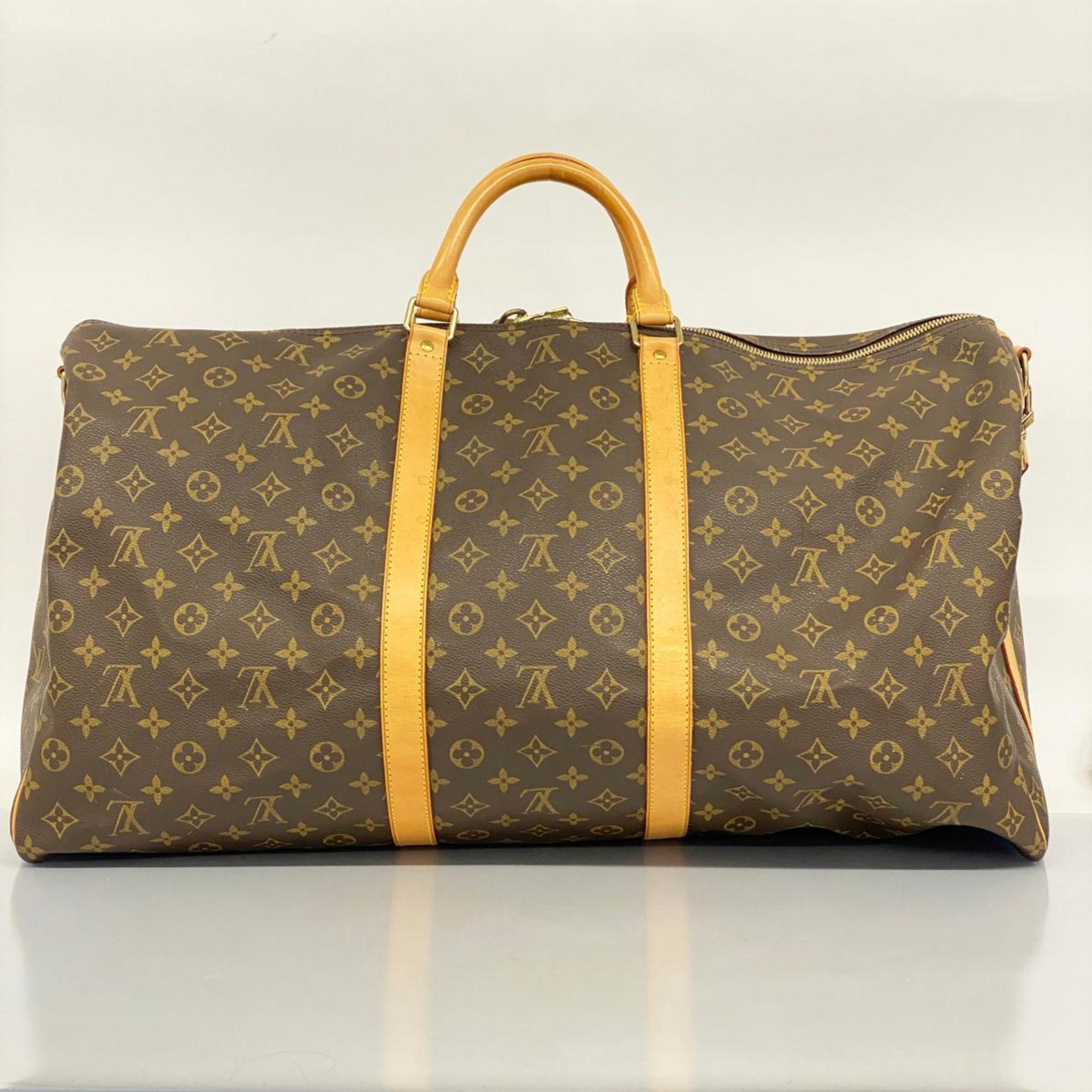 Louis Vuitton Boston Bag Monogram Keepall Bandouliere 60 M41412 Brown Men's Women's