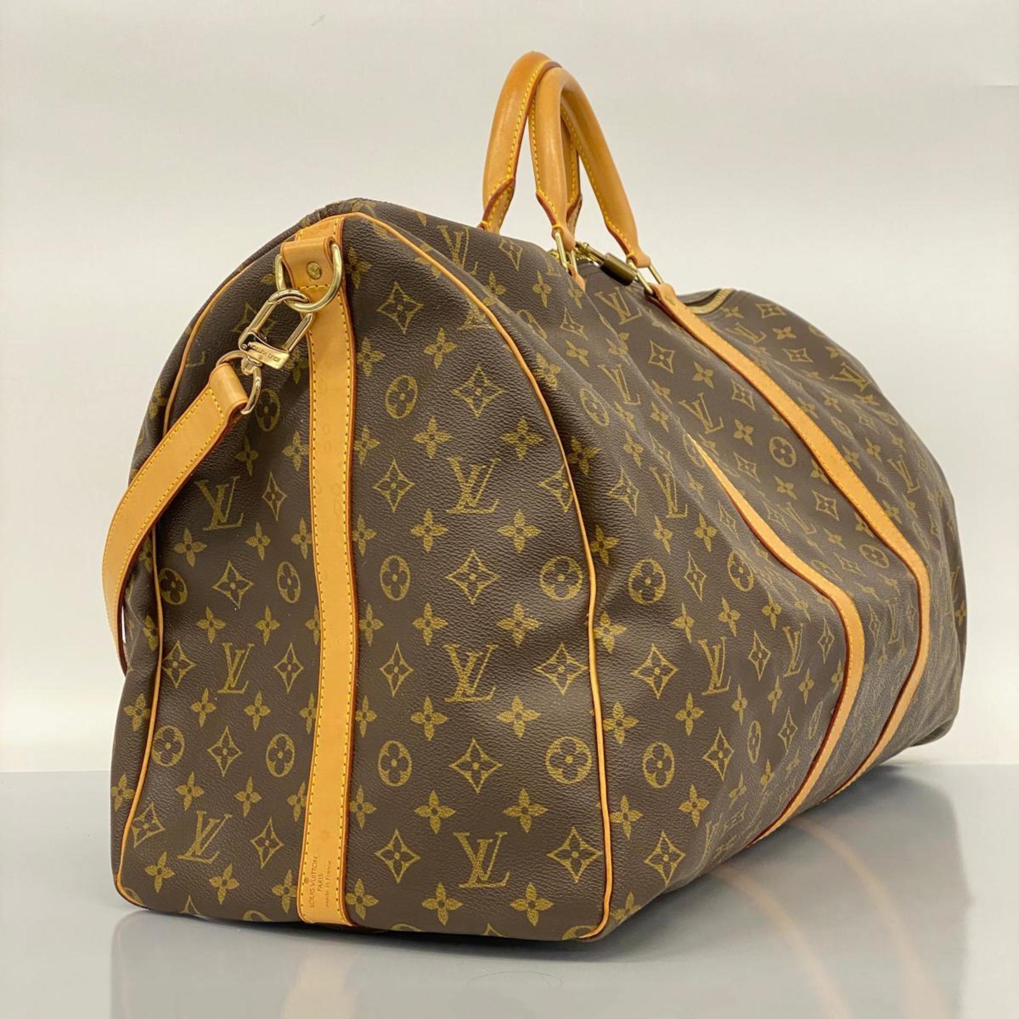 Louis Vuitton Boston Bag Monogram Keepall Bandouliere 60 M41412 Brown Men's Women's