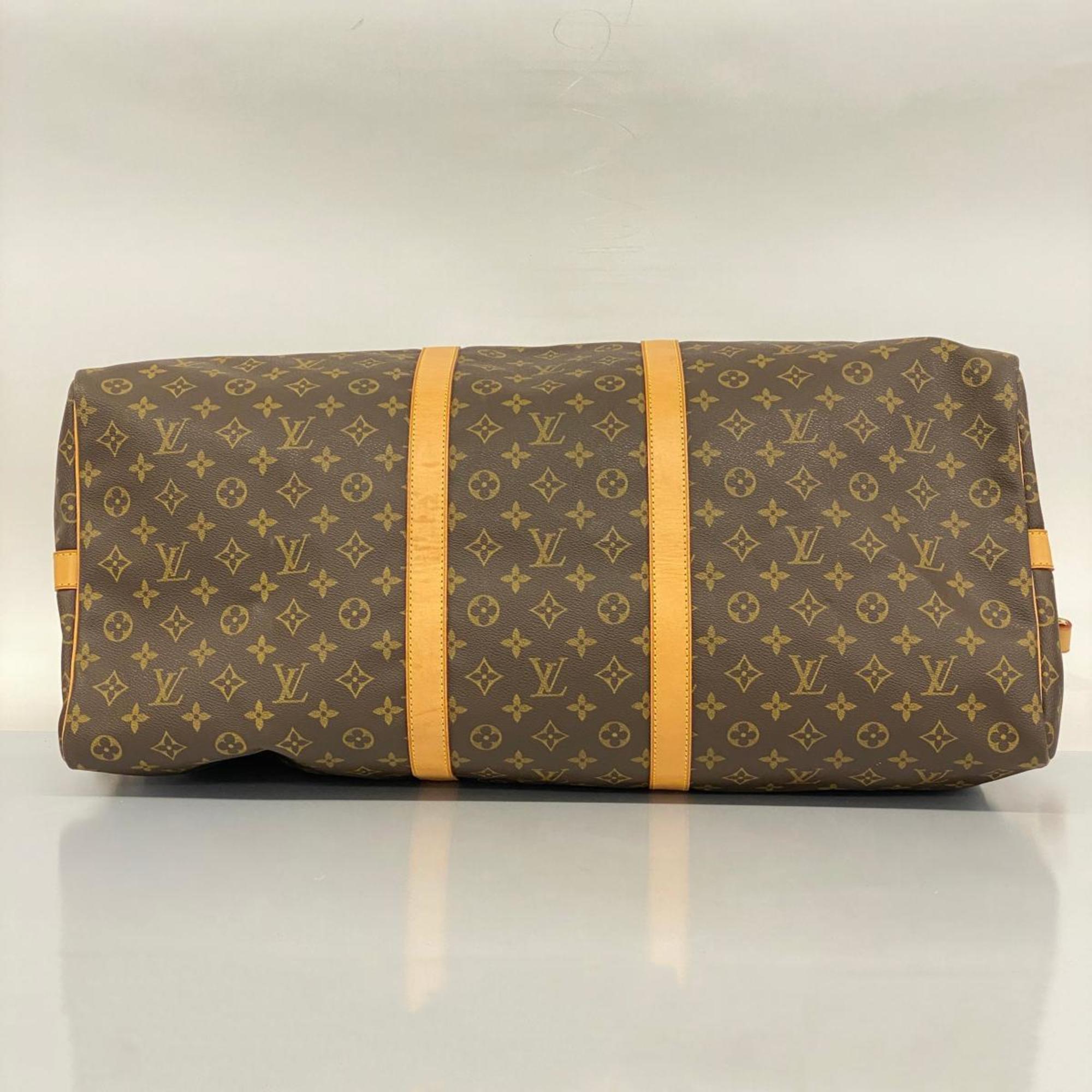 Louis Vuitton Boston Bag Monogram Keepall Bandouliere 60 M41412 Brown Men's Women's