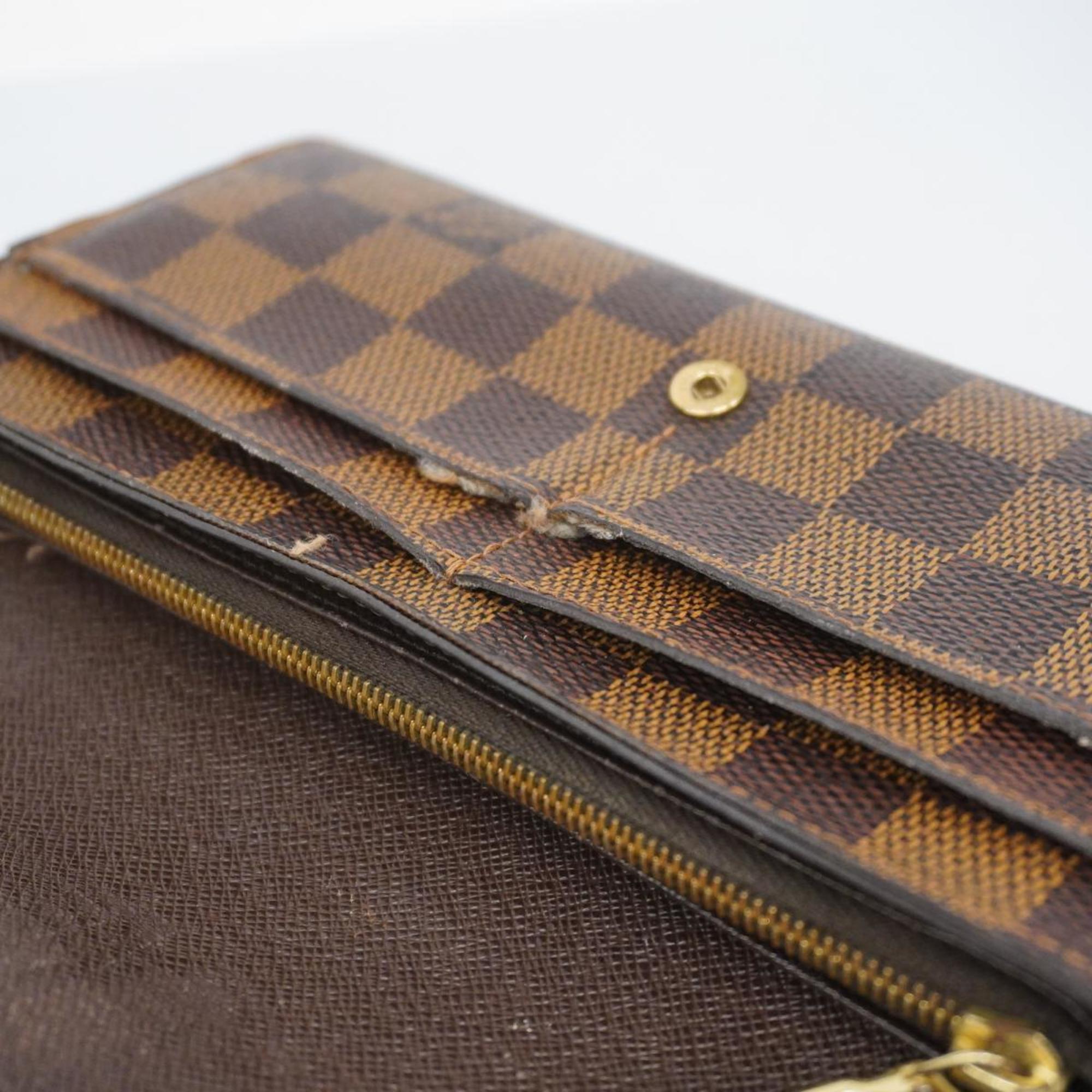 Louis Vuitton Long Wallet Damier Portefeuille Sarah N63209 Ebene Ladies