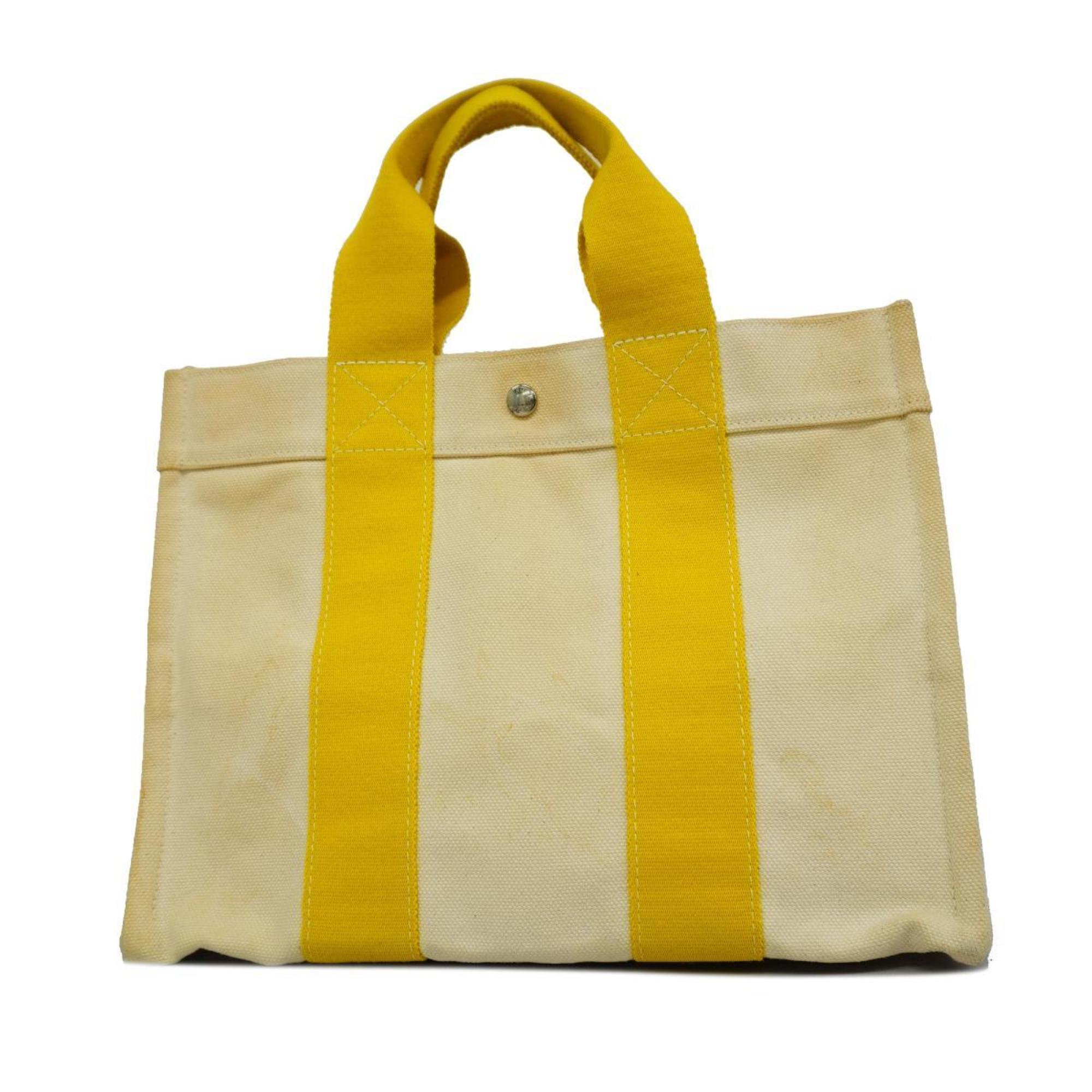 Hermes Tote Bag Bora PM Canvas Yellow Women's