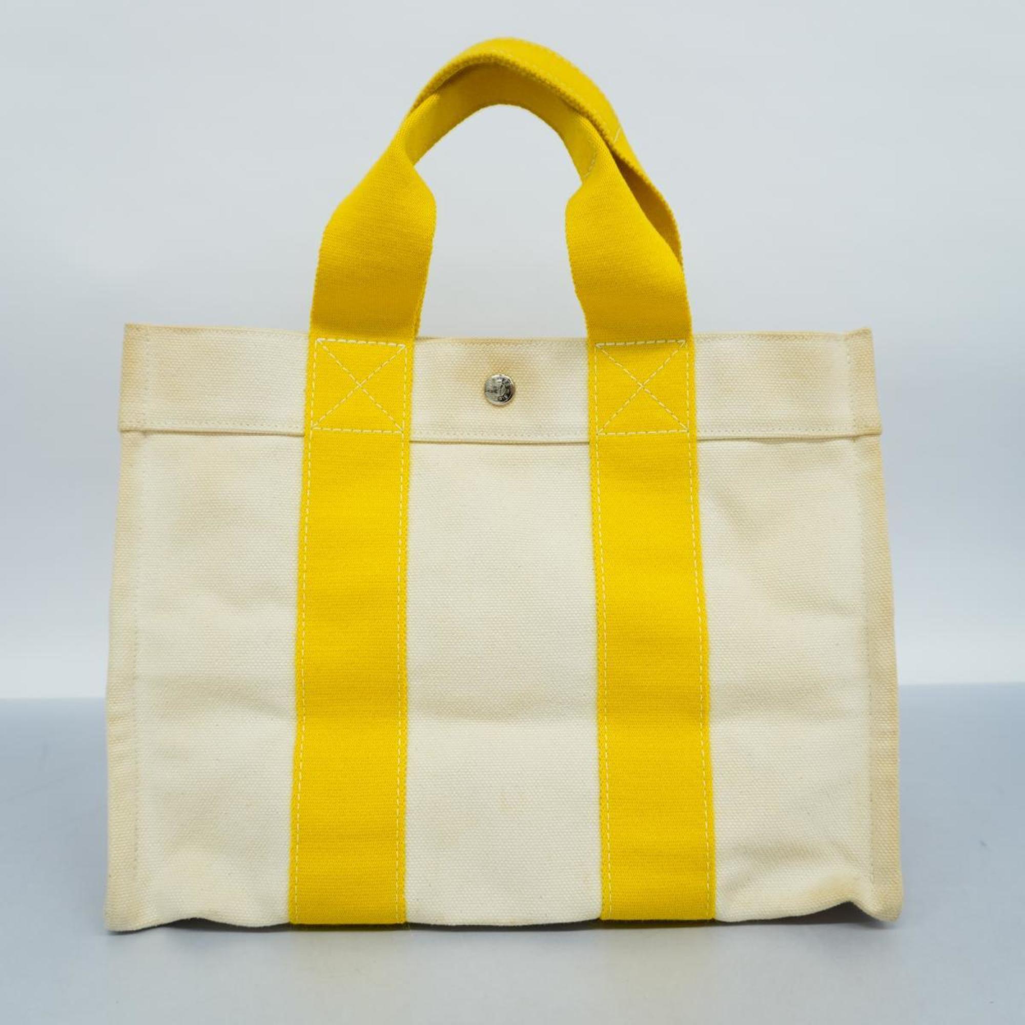 Hermes Tote Bag Bora PM Canvas Yellow Women's