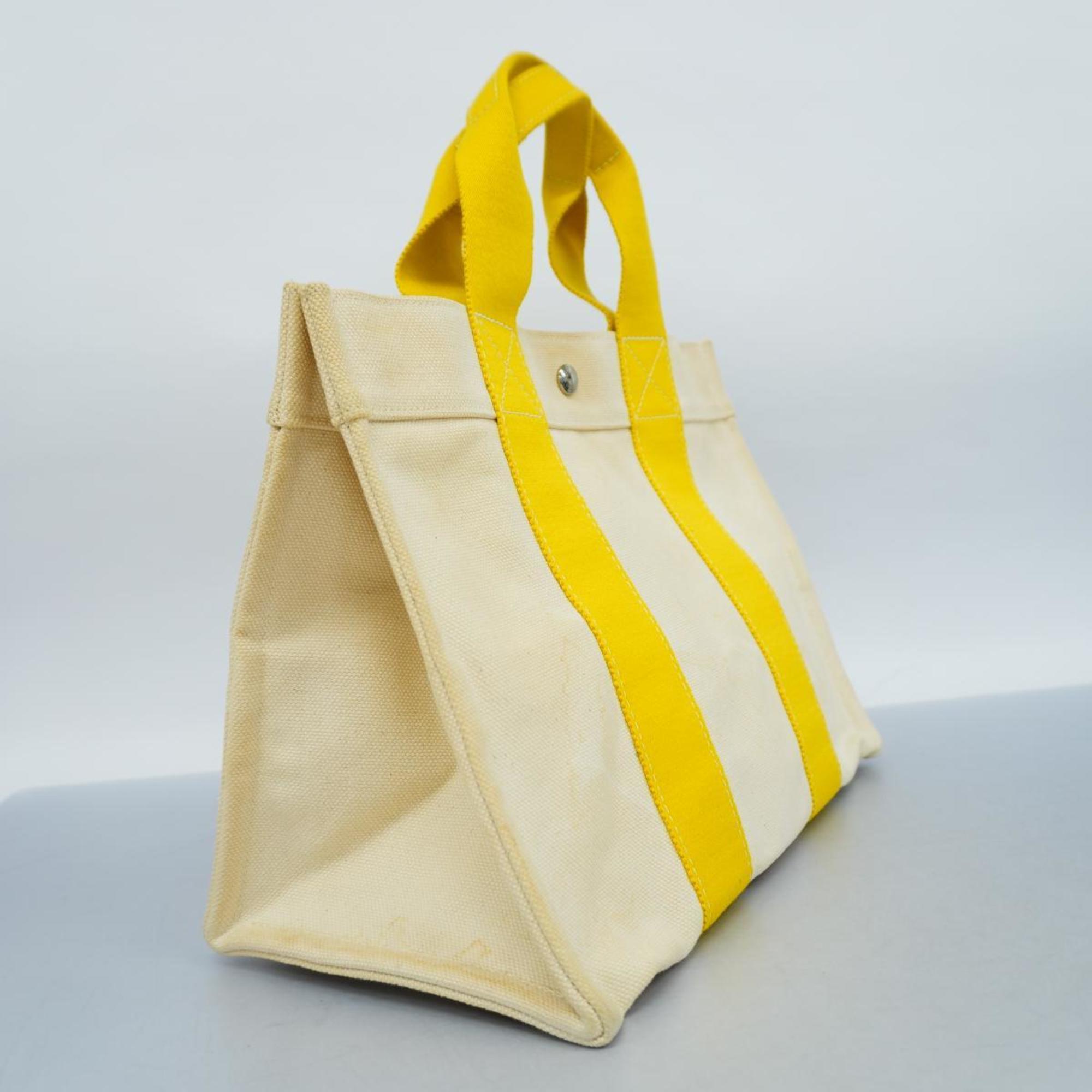 Hermes Tote Bag Bora PM Canvas Yellow Women's