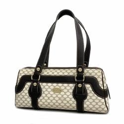 Celine Shoulder Bag Macadam Black White Champagne Women's