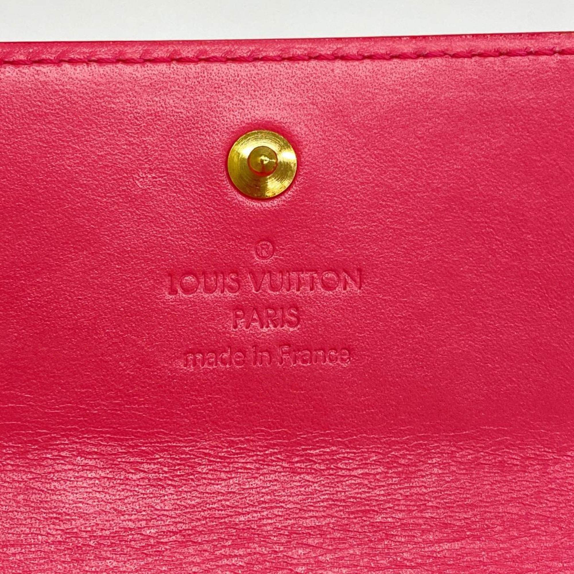 Louis Vuitton Tri-fold Wallet Vernis Porte Monnaie Billet Credit M9139F Framboise Ladies