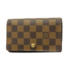 Louis Vuitton Wallet Damier Porte Monnaie Biet Tresor N61730 Ebene Women's