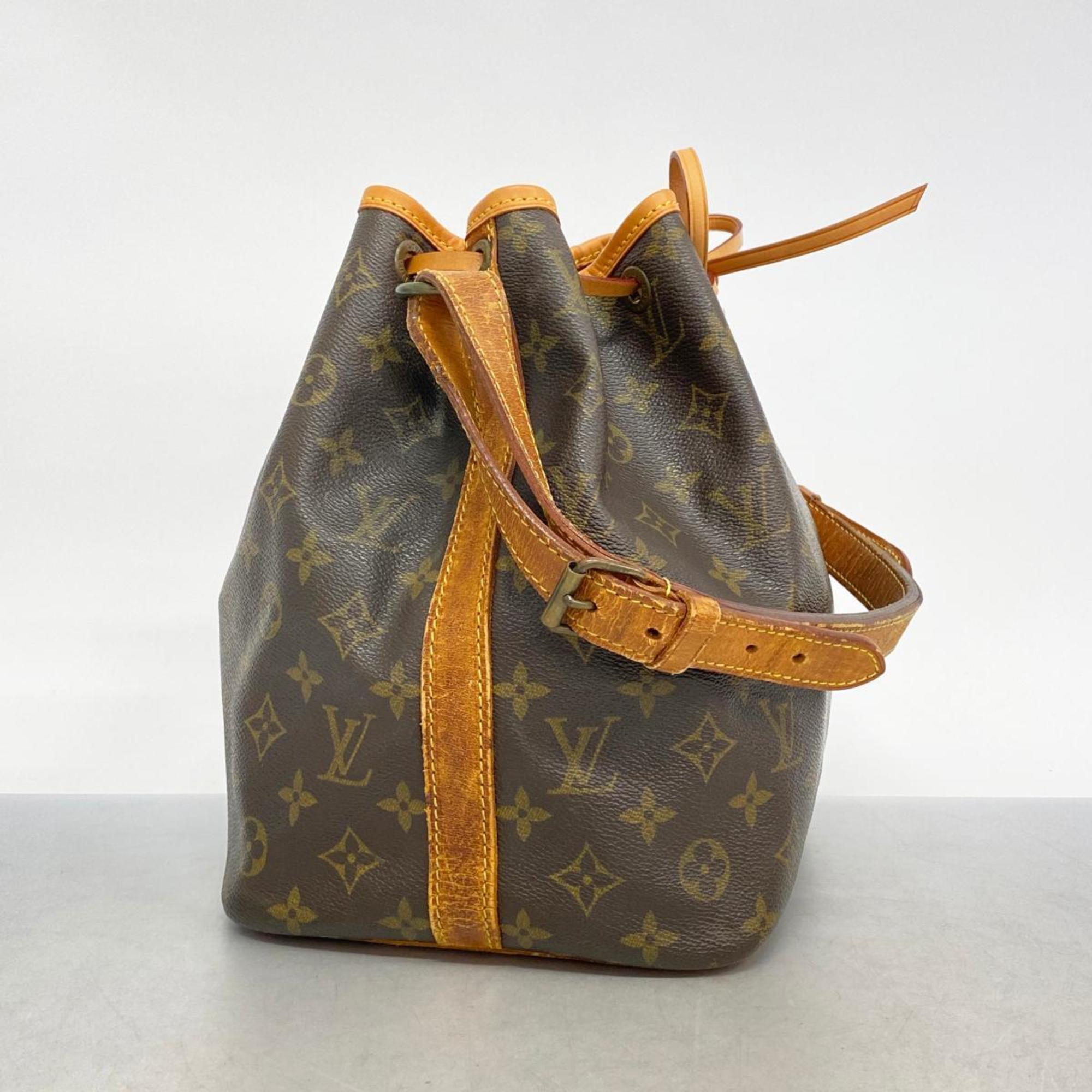 Louis Vuitton Shoulder Bag Monogram Petit Noe M42226 Brown Ladies