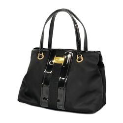 Salvatore Ferragamo Tote Bag Vara Nylon Enamel Black Women's