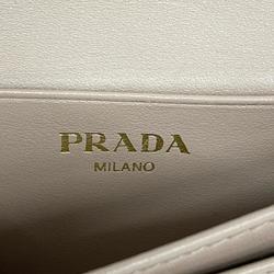 Prada Business Card Holder Leather Pink Beige Women's