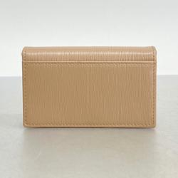 Prada Business Card Holder Leather Pink Beige Women's