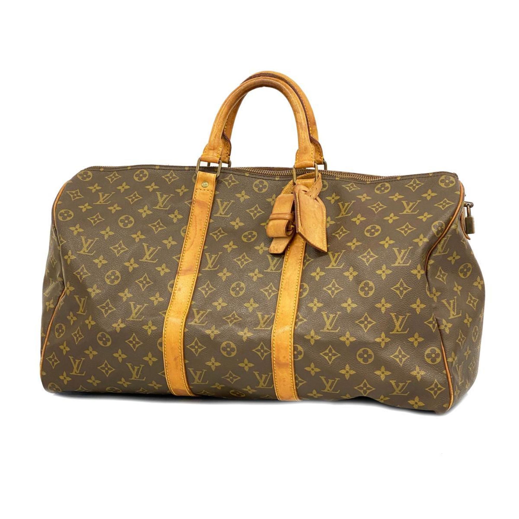 Louis Vuitton Boston Bag Monogram Keepall 50 M41426 Brown Men's Women's