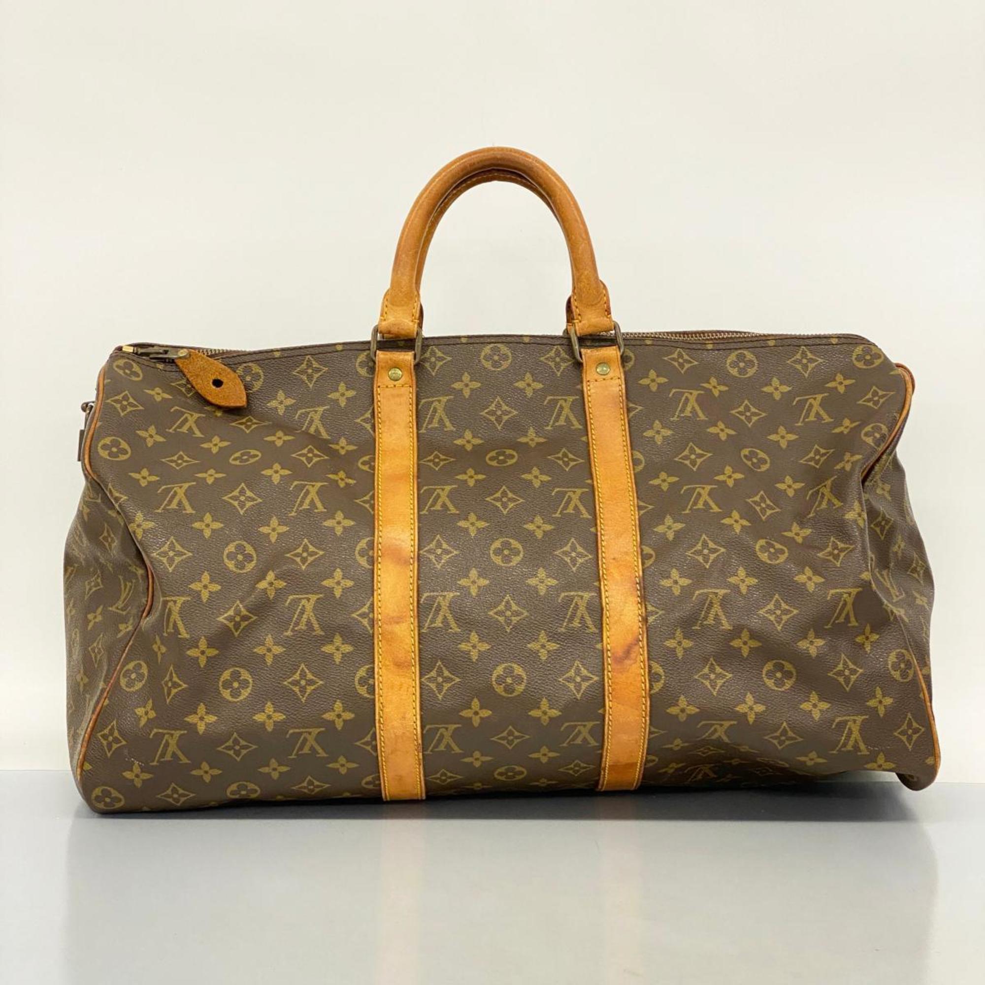 Louis Vuitton Boston Bag Monogram Keepall 50 M41426 Brown Men's Women's