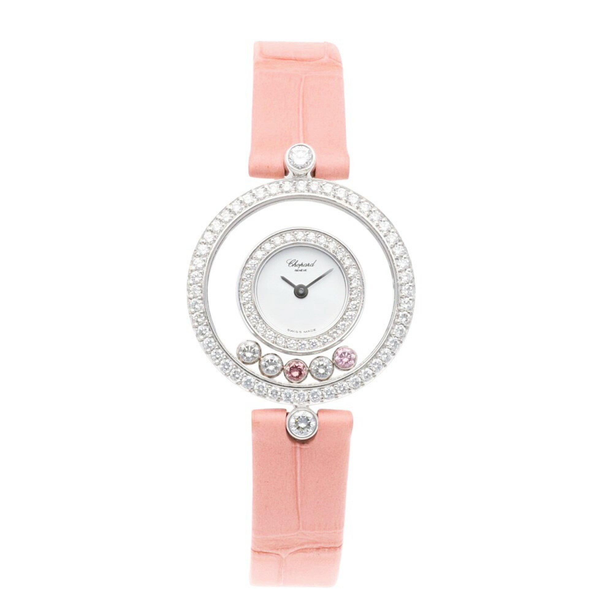 Chopard Happy Diamonds Watch 18K 20/3957 Quartz Ladies Diamond Bezel Moving Manufacturer Finished