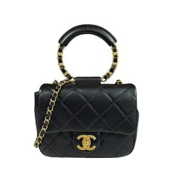 Chanel Matelasse Shoulder Bag Lambskin Black Women's CHANEL Chain 2way