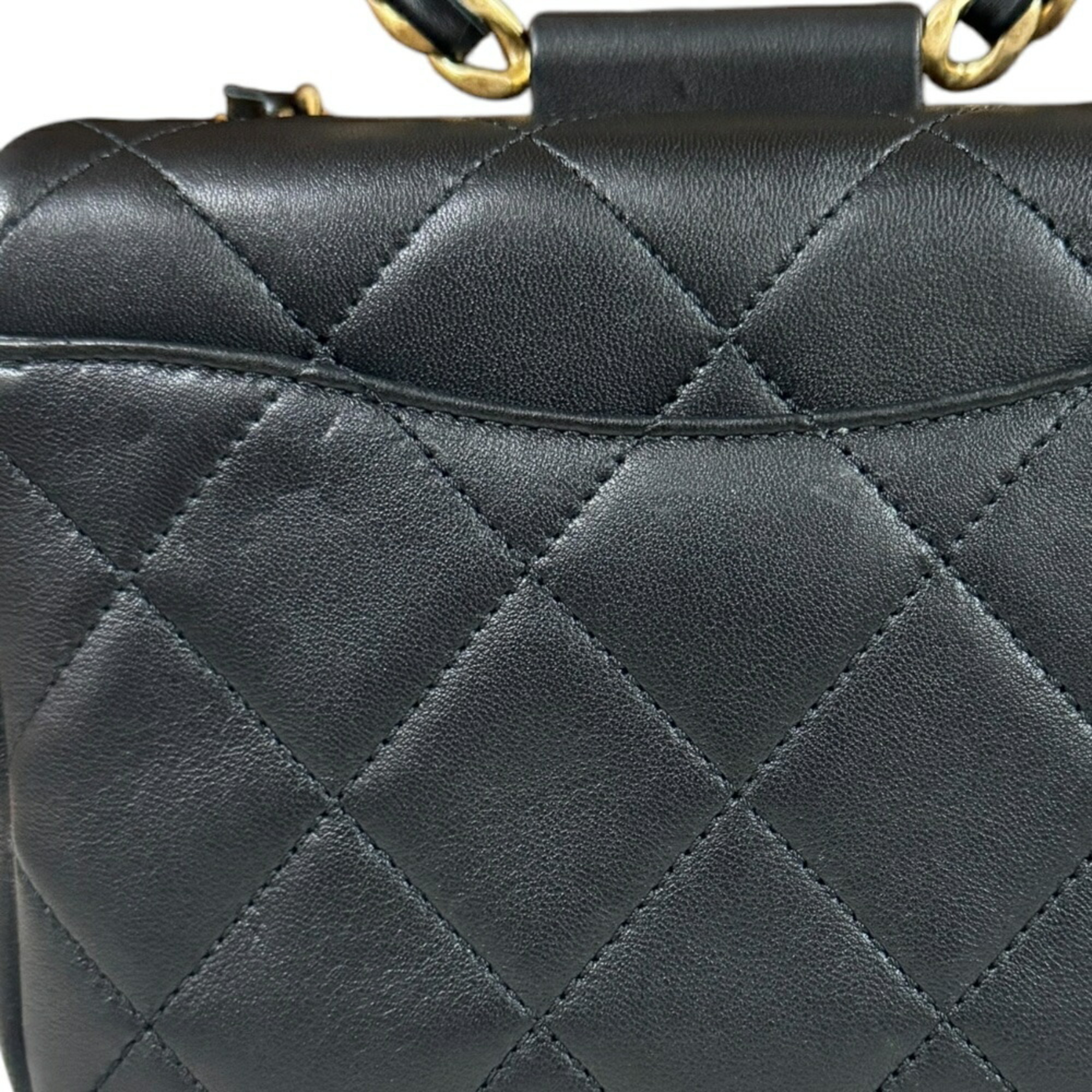 Chanel Matelasse Shoulder Bag Lambskin Black Women's CHANEL Chain 2way