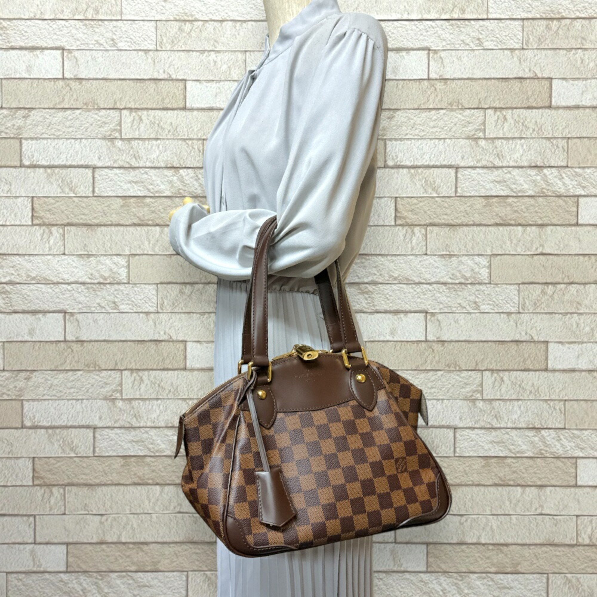 Louis Vuitton Verona PM Damier Handbag Canvas N41117 Brown Women's LOUIS VUITTON