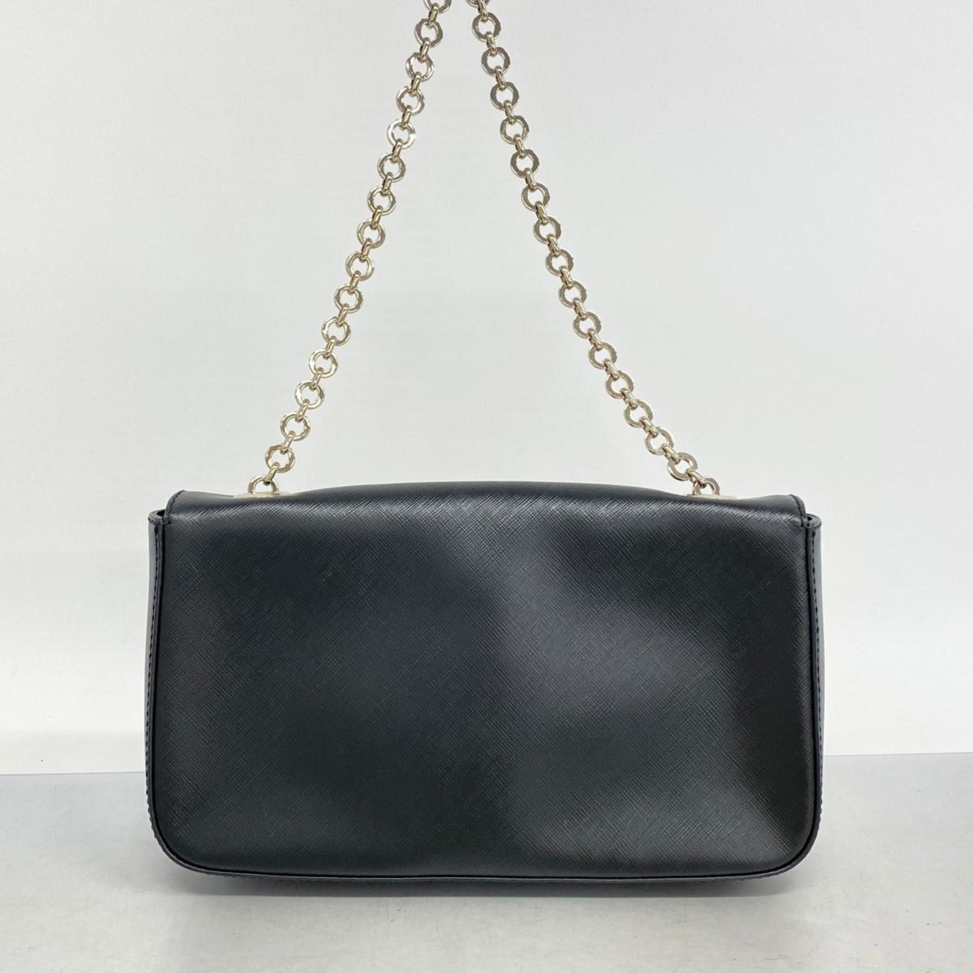 Salvatore Ferragamo Shoulder Bag Gancini Leather Black Women's