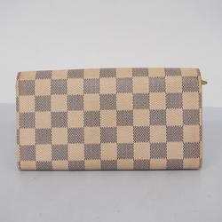 Louis Vuitton Long Wallet Damier Azur Portefeuille Sarah N61735 White Ladies