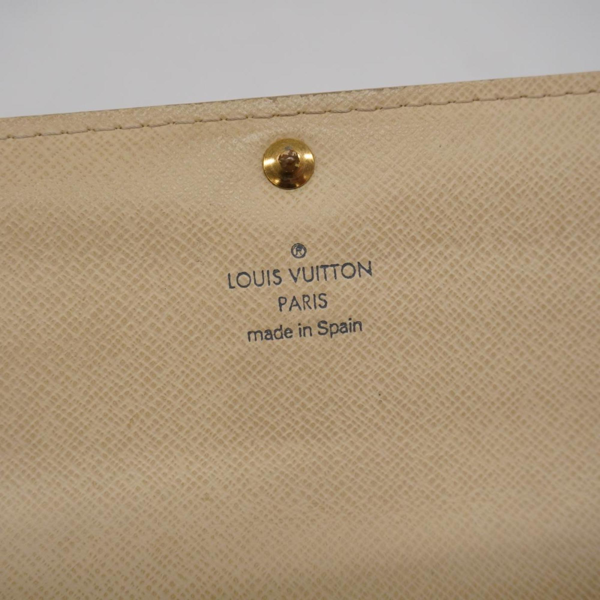 Louis Vuitton Long Wallet Damier Azur Portefeuille Sarah N61735 White Ladies