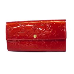 Louis Vuitton Long Wallet Vernis Portefeuille Sarah M93530 Pomme d'Amour Ladies