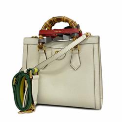 Gucci Handbag GG Marmont Bamboo 702721 Leather White Women's