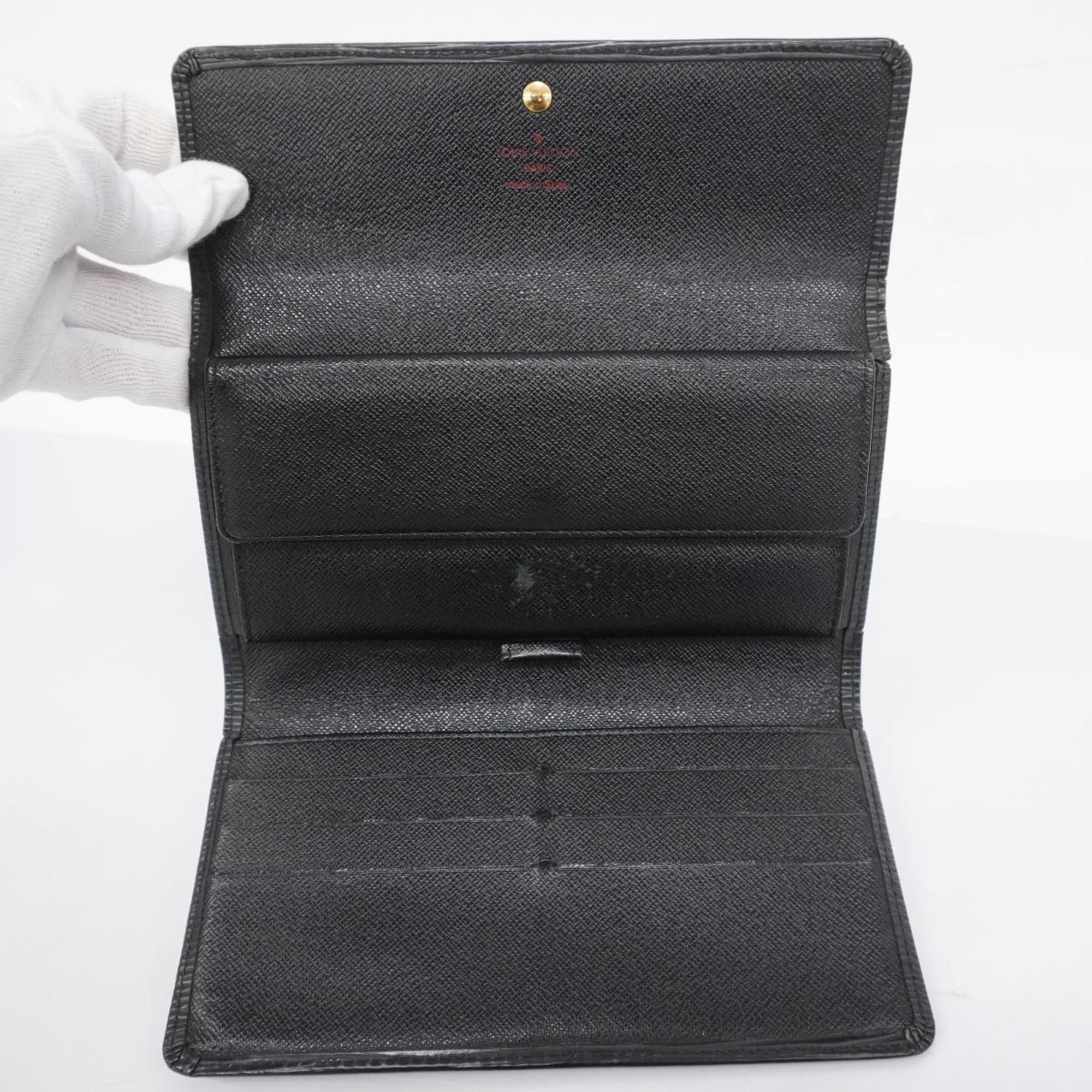 Louis Vuitton Tri-fold Long Wallet Epi Portefeuille International M63722 Noir Men's Women's